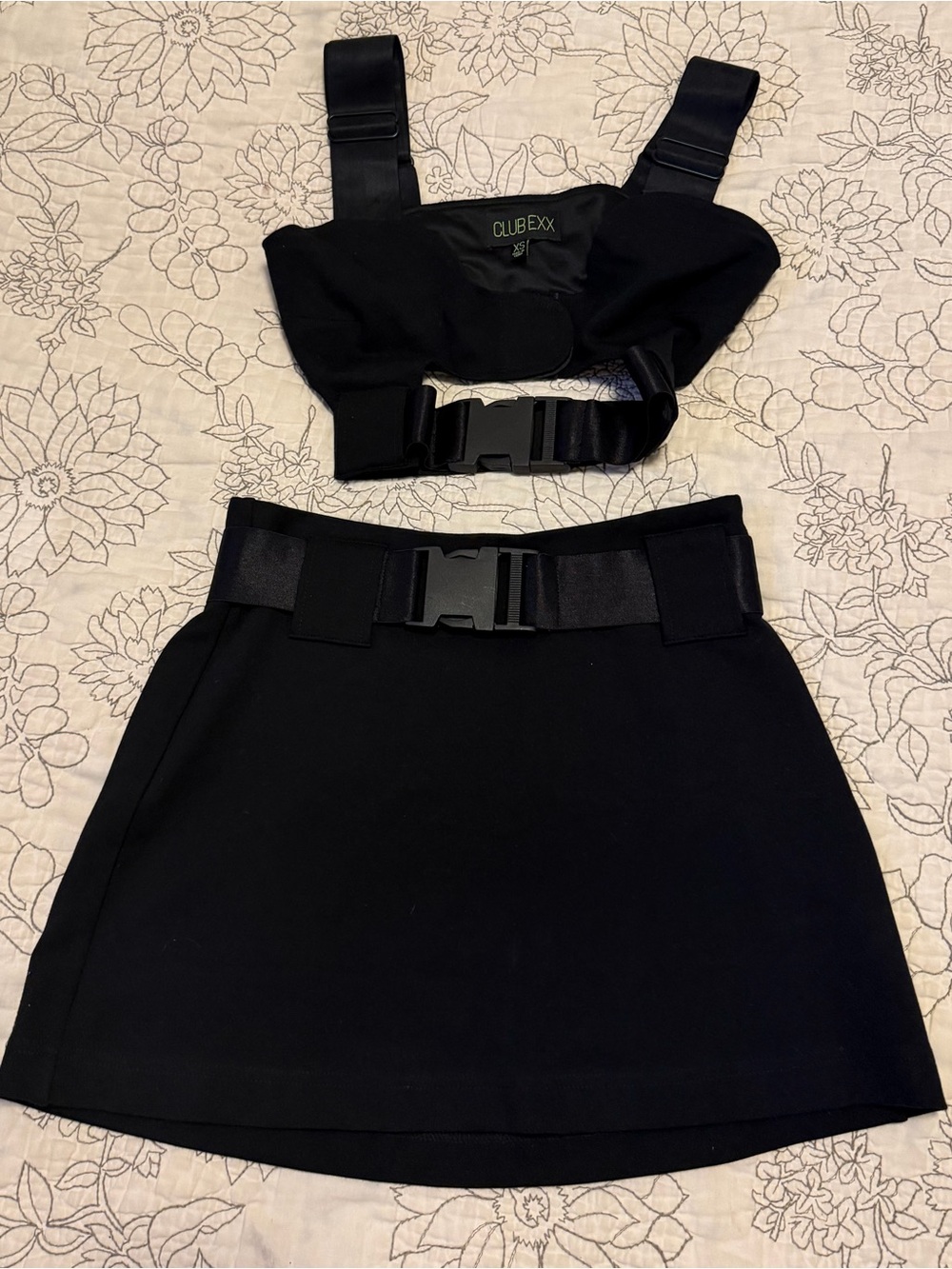 CLUB EXX Black Buckle Mini Dress Dolls kill, size XS